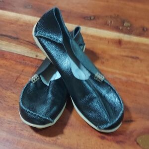 Black Leather Slipon Shoes